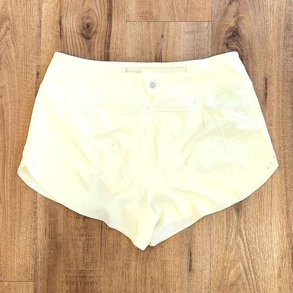 ATHLETA Neon Green Running Shorts - Picture 3 of 3